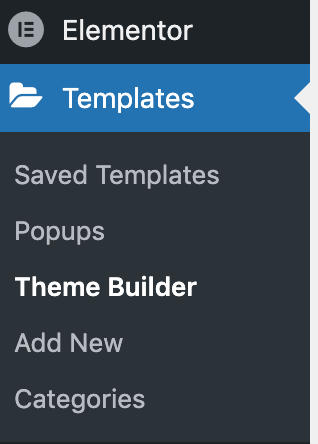 Elementor Template Theme Builder